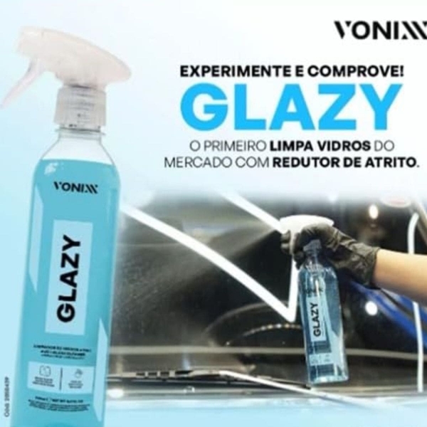 Limpa Vidros Glazy Evita Riscos + Shampoo V-floc Vonixx