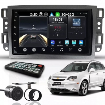 Central Multimídia Android 2 Din Captiva 2008/15 Câmera Ré Grafite