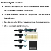 Kit Alarme Tarsafe Tw20 G4 2 Controles + Trava Eletrica 2 ou 4 Portas