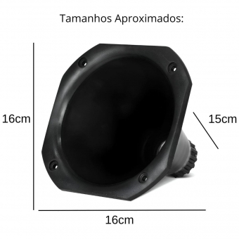 Corneta Preta de Plástico Tamanho Curto Para Driver
