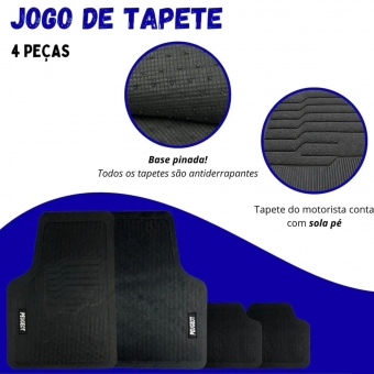 Tapete Universal Para Linha Peugeot Emborrachado Carro 4 Peças
