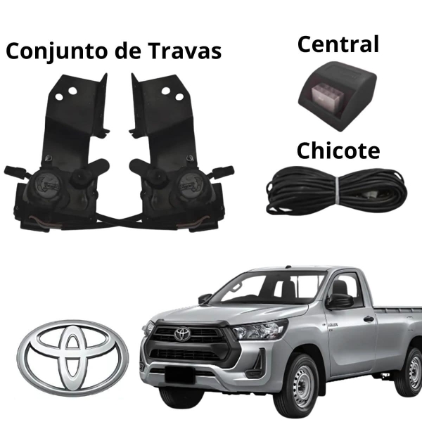 Kit Trava Elétrica Dedicada Toyota Nova Hilux 2P Tragial