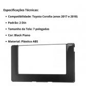 Central Multimidia Android Auto Toyota Corolla Moldura + Câm BP