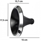 Corneta Cone Curto Rosca Bocal Alumínio Preta HL 14-25 Som
