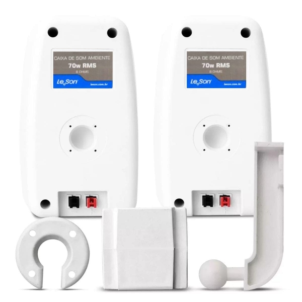 Kit Amplificador 600w Pro Som Ambiente + 8 Caixas Parede Branca