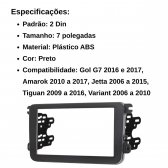 Central Multimídia Carplay Android Gol G7 Moldura + Câmera Preto