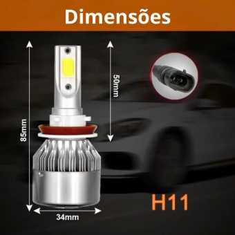 Kit Ultra Led V10 Mini 6500k 30W 12V 20000 Lúmens