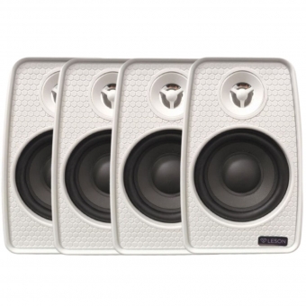 Kit Sonorização Ambiente 4 Caixas Le Son 70W 8ohms Branco