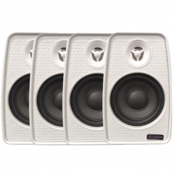 Kit Sonorização Ambiente 4 Caixas Le Son 70W 8ohms Branco