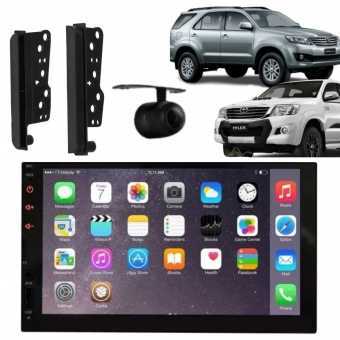 Central Multimídia 2 Din Mp5 Toyota Hilux SW4 Câmera Moldura Tela