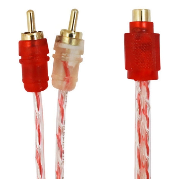 Kit 1 Cabo Rca Dupla Blindagem Injetado 5mts + 2 Rca Y 2m1f