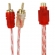 Kit 1 Cabo Rca Dupla Blindagem Injetado 5mts + 2 Rca Y 2m1f