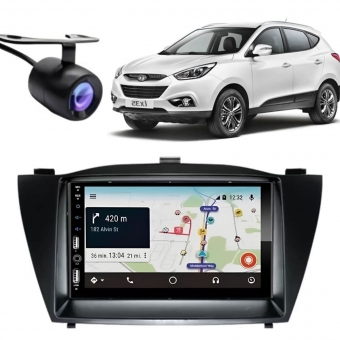 Central Multimídia Carplay Android IX35 Moldura + Câmera PT