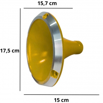Corneta Cone Curto Rosca Bocal Alumínio Amarela HL 14-25 Som