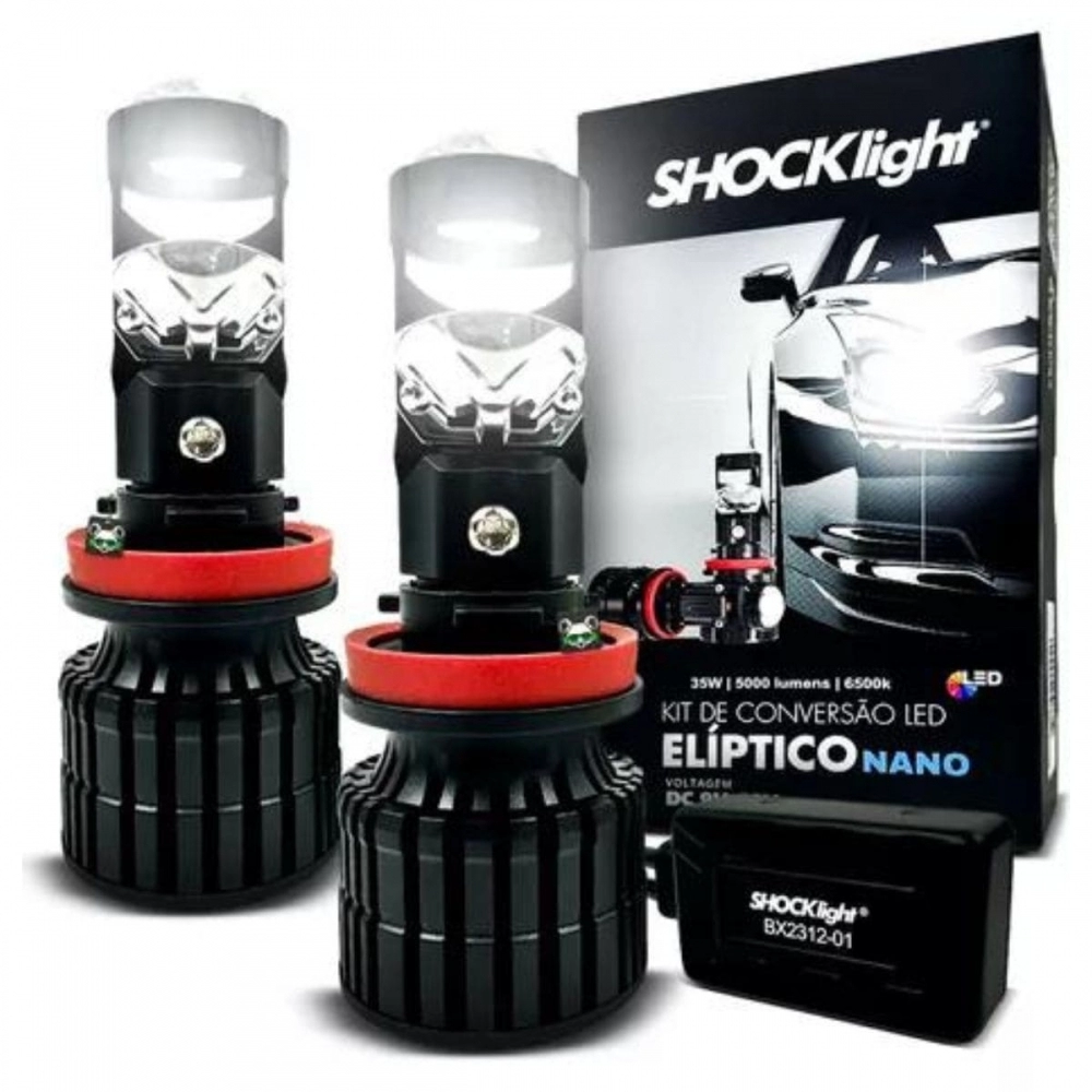 Kit Conversao Led Eliptico H11 Shockligth 6500k 12v 5000lm