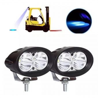 Par Farol De Led Azul 20w Blue Spot Empilhadeira Agro Azul