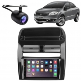 Central Multimídia 2 Din Mp5 Fiat Linea Câmera Moldura Tela BP