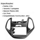 Central Multimídia Carplay Android Ford Ka Moldura + Câmera Preto