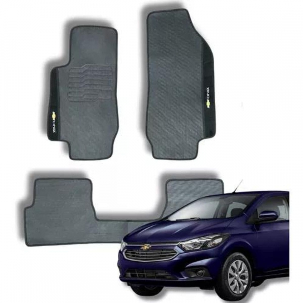 Kit Tapete Emborrachado GM Onix 2016 Até 2019 3 Peças