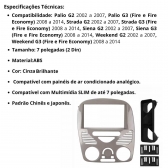 Central Multimídia Mp5 Fiat Weekend G3 Câmera Moldura Tela Cinza Brilhante