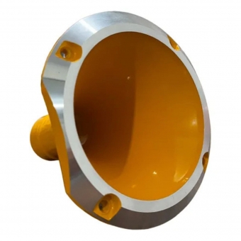 Corneta Cone Curto Rosca Bocal Alumínio Amarela HL 11-25 Som