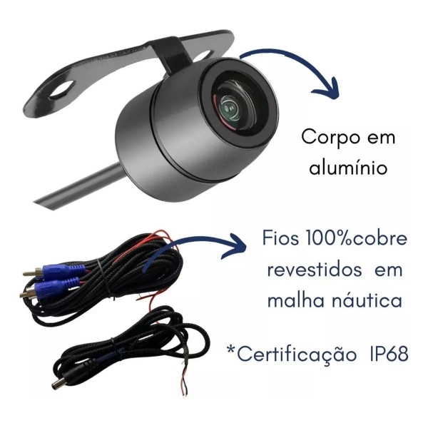 Kit Câmera Ré Automotiva Borboleta 4k Full Hd Visão Noturna