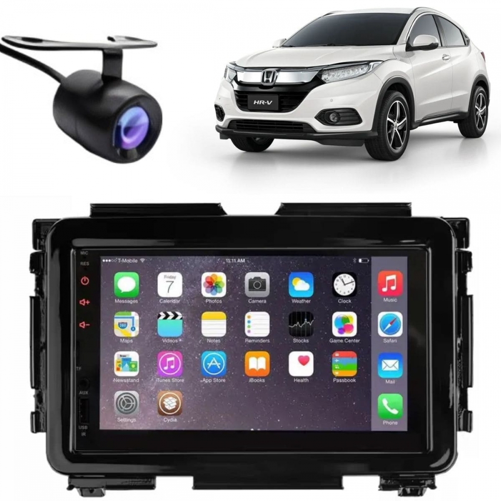 Central Multimídia 2 Din Mp5 Honda HRV Câmera Moldura Tela BP