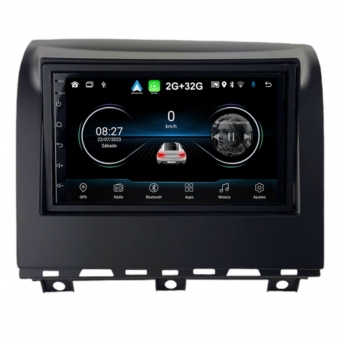 Central Multimidia Android Auto Palio Way Moldura + Câm Preto