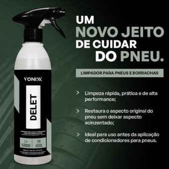 Delet Vonixx Limpador Para Pneus E Borrachas 500ml + Pincel