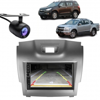 Central Multimídia 2 Din Mp5 Trailblazer Câmera Moldura Grafite