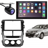Central Multimídia 2 Din Mp5 Toyota Yaris Câmera Moldura Tela BP