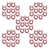 Kit 50 Cabos Rca Injetado Vermelho 1 Metro Cristal Matte