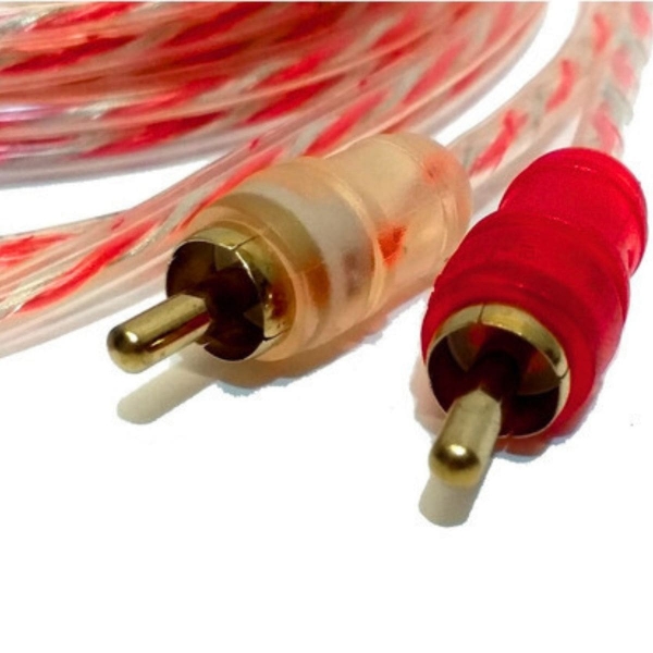 Kit 1 Cabo Rca Dupla Blindagem Injetado 5mts + 2 Rca Y 2m1f