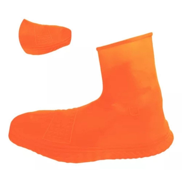 Capa Sapato Impermeável Silicone Tênis Chuva Moto Laranja - G