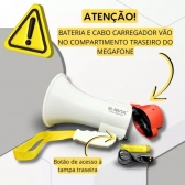 Megafone Gravador Voz Portátil Profissional Recarregável 30W