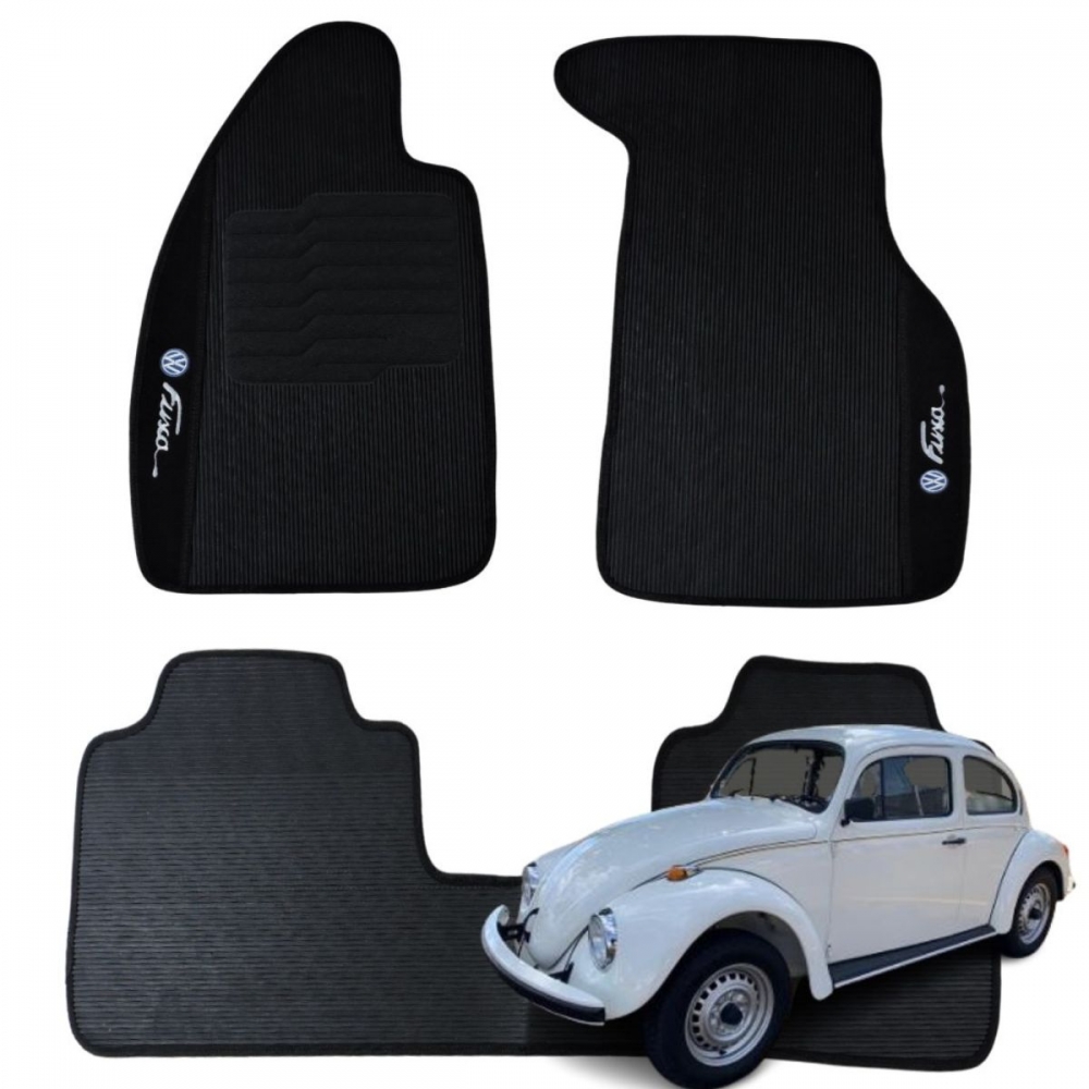 Kit Tapete Emborrachado Fusca 1951 Até1996 3 Peças