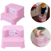 Escada Infantil 2 Degraus Antiderrapante para Vaso Pia Rosa