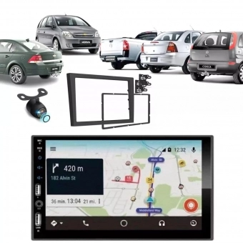 Central Multimídia Carplay Android Vectra Moldura + Câmera