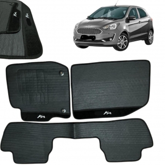 Kit Tapete Emborrachado Ford Ka 2014 Até 2025 3 Peças