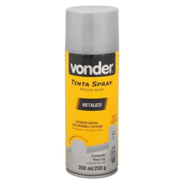 Tinta Spray Prata Metálico 350ml Uso Geral Vonder Pintura