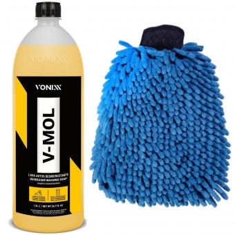 Kit Lavagem Automotiva Shampoo V-mol Vonixx Luva Microfibra
