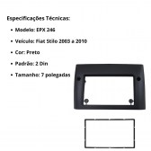 Central Multimídia 2 Din Mp5 Fiat Stilo Câmera Moldura Tela