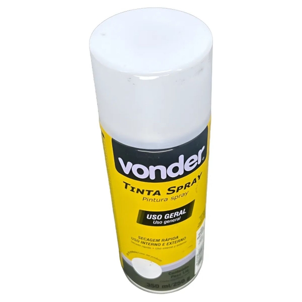 Tinta Spray Branco Brilhante 350ml Uso Geral Vonder Pintura
