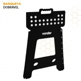 Banqueta Banquinho De Plástico Dobrável 45cm 150kg Com Alça