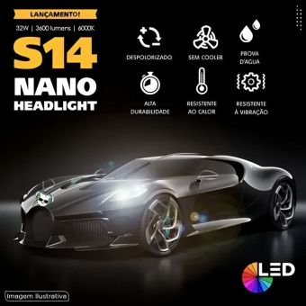Lâmpada Super Led S14 Shocklight Nano 6000k 12V 32W 3600LM