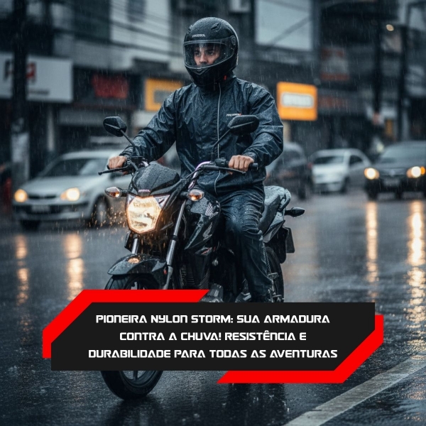 Capa De Chuva Em Nylon Moto Motoqueiro Impermeável Pioneira - Masculino