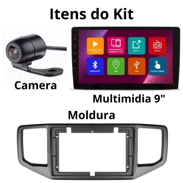 Multimidia Carplay Android 9p 2+32Gb Quadcore Amarok Gps Bt