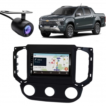 Central Multimídia Carplay Android S10 Moldura + Câmera BP