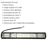 Farol de Milha Barra 96 Led 288W Automotivo Briwax FK-C1288