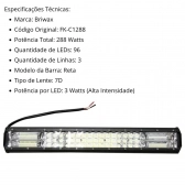 Farol de Milha Barra 96 Led 288W Automotivo Briwax FK-C1288